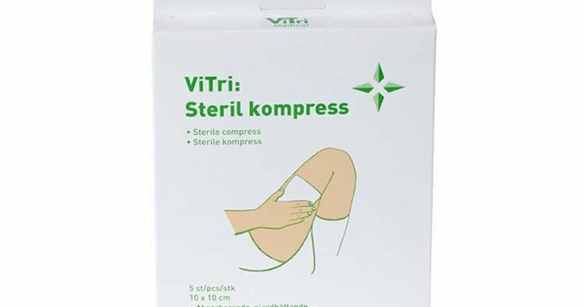 Kompress steril sårförband 10 x 10 cm, 5 st | Ferno Norden Sverige